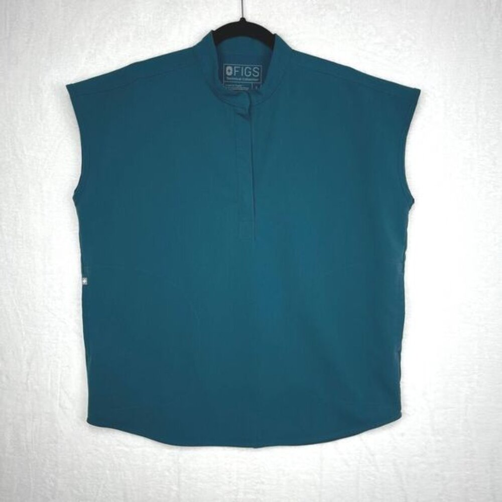 FIGS XL RAFAELA  SCRUB TOP CARIBBEAN BLUE.